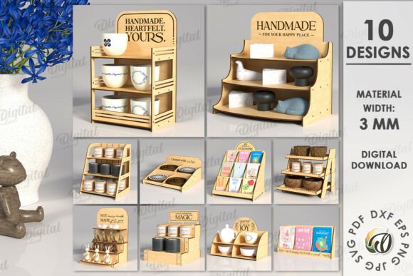 3D Display Stands Bundle Laser Cut Graphics for Publishing