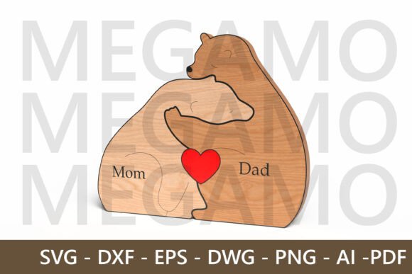 Bear Hug Parents – Father S Day SVG for Laser Cutting