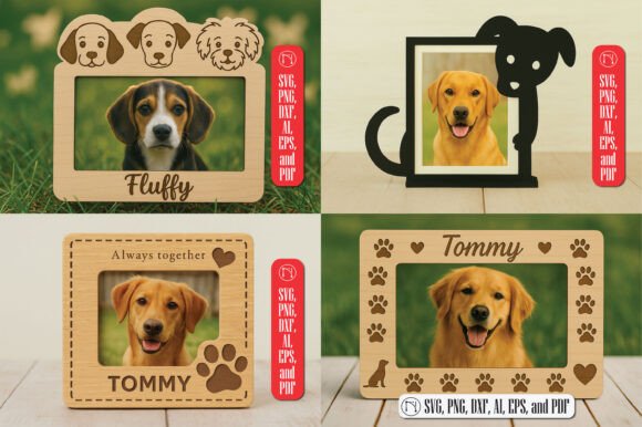 Dog Photo Frame Laser Cut SVG Bundle for Wall Decor