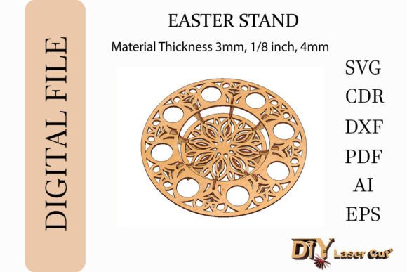 Easter Egg and Paschal Cake Stand Laser Cutting Spring Amp