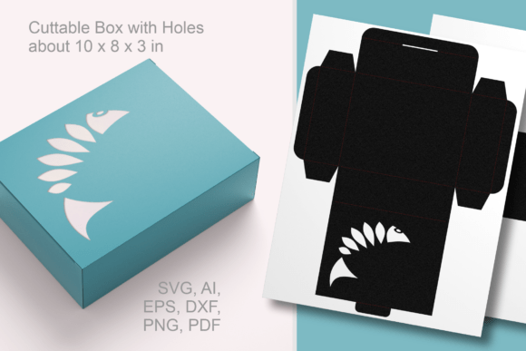 Fish Cutout 4 Rectangular Box Template for Laser Cutting