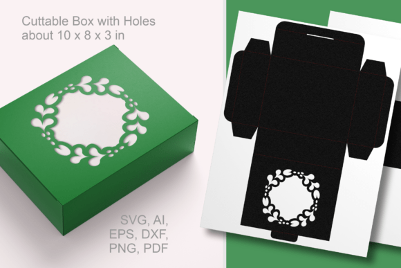 Floral Squared Border Rectangular Box: Laser Cutting for Boxes