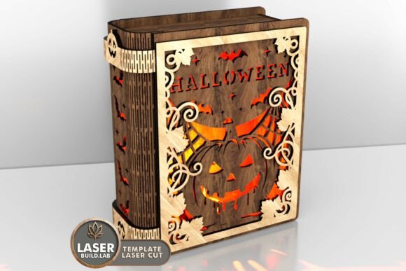 Halloween Book Lantern - Night Light for Laser Cutting & Autumn Amp