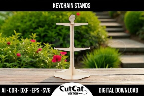 Keychain Rack Display - 2 Tier Hooks Graphics and Laser Engraving