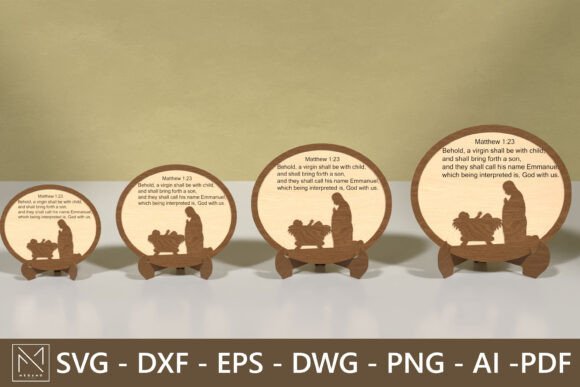 Laser-Cut Nativity Plaque with Scripture for Ornaments