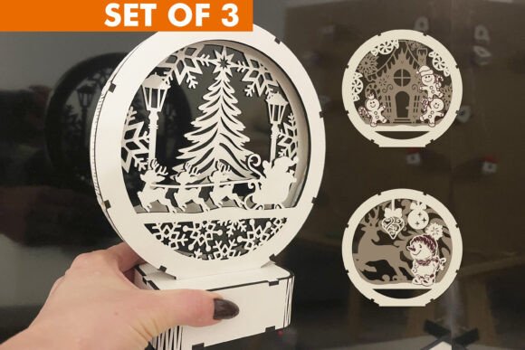 LED Light Christmas Decoration Set of 3: Laser Cutting & Winter Amp Review