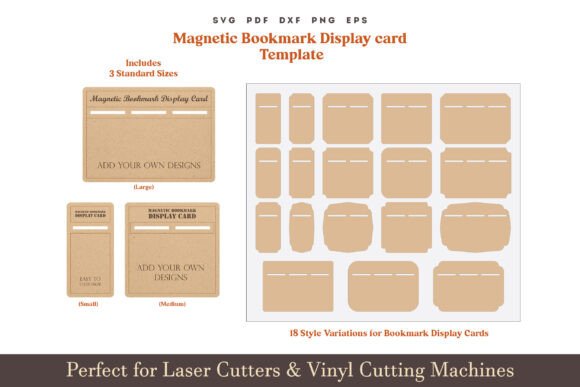 Magnetic Bookmark Display SVG Template Graphics
