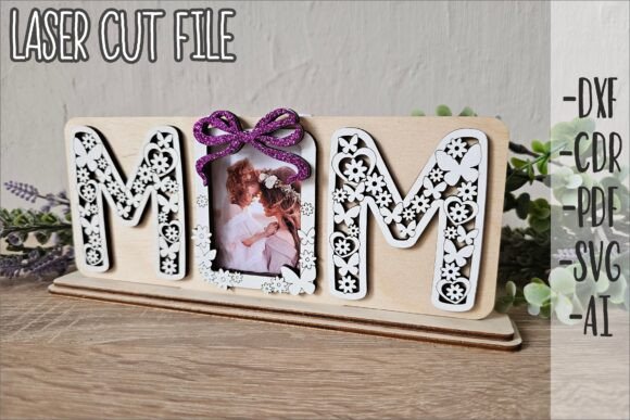 Mom Frame SVG Laser Cut File for 3mm