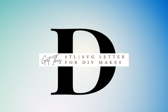 Playfair Display Letter D SVG and STL