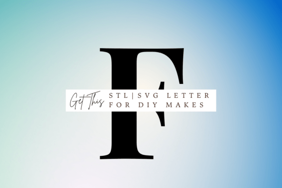 Playfair Display Letter F SVG and STL