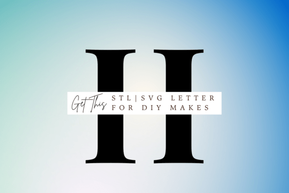 Playfair Display Letter H SVG and STL