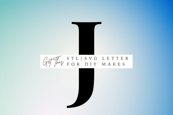 Playfair Display Letter J SVG and STL for 3D Printing and Signs Amp