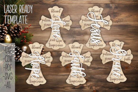 Religious Cross SVG - Christian Svg for Laser Cutting & Winter Amp
