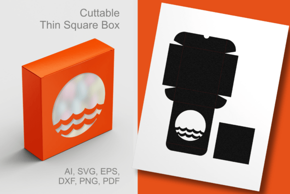 Restless Horizon Cutout Thin Square Box: Laser Cutting Boxes