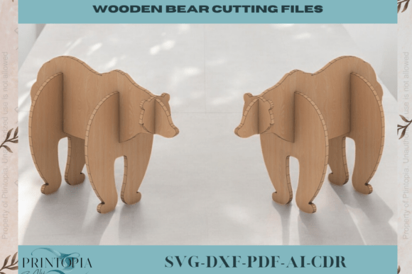 Wooden Bear - SVG File,Laser Cut 089: Laser Cutting & Other Home Decor